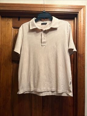 Polo TAHARI Light Beige Short-Sleeve Polo
